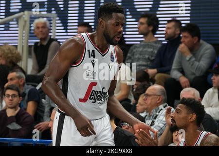 Italienische Basketballmeisterschaft A1 - Dolomiti Energia Trentino vs. Virtus Segafredo Bologna. 20.. November 2022, Trient, Italien Stockfoto