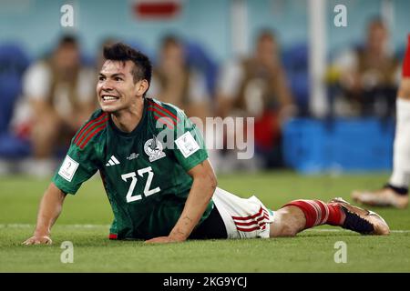 DOHA - Katar, 22/11/2022, Hirving Lozano von Mexiko während der FIFA-Weltmeisterschaft Katar 2022 Gruppe C zwischen Mexiko und Polen im 974 Stadium am 22. November 2022 in Doha, Katar. AP | niederländische Höhe | MAURICE AUS STEIN Stockfoto