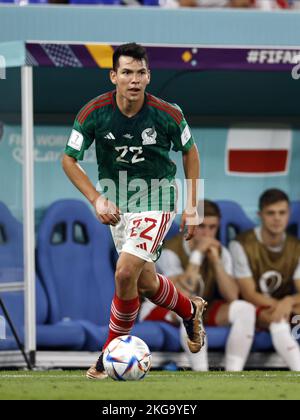 DOHA - Katar, 22/11/2022, Hirving Lozano von Mexiko während der FIFA-Weltmeisterschaft Katar 2022 Gruppe C zwischen Mexiko und Polen im 974 Stadium am 22. November 2022 in Doha, Katar. AP | niederländische Höhe | MAURICE AUS STEIN Stockfoto