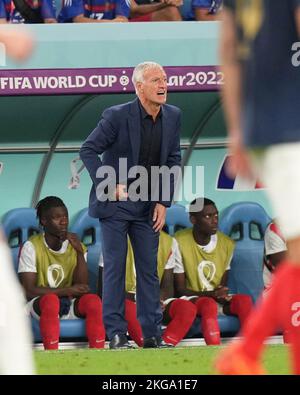 Doha, Katar, 22.. November 2022, Al Janoub Stadium, Doha, QAT, FIFA-Weltmeisterschaft 2022, Gruppe D, Frankreich gegen Australien, im Bild des französischen Trainers Didier Deschamps Stockfoto