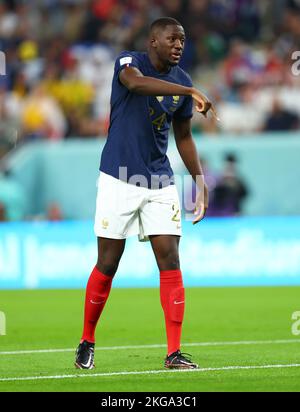 Al Wakrah, Katar. 22.. November 2022. Fußball: WM, Frankreich - Australien, Vorrunde, Gruppe D, Matchday 1, Al-Janoub Stadion, Ibrahima Konate von Frankreich. Quelle: Tom Weller/dpa/Alamy Live News Stockfoto