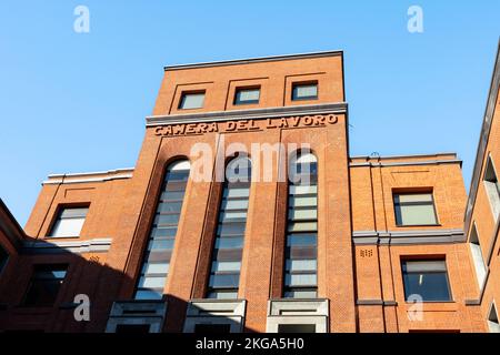 Palast der Arbeiterkammer (auf Italienisch 'Camera del lavoro'), Haus der Gewerkschaft in Mailand, Italien Stockfoto