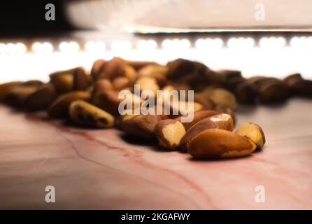 Brazil Nuts Herz gesunde Schlange Nahaufnahme Stockfoto