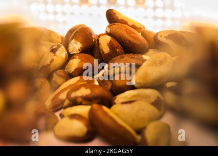 Brazil Nuts Herz gesunde Schlange Nahaufnahme Stockfoto