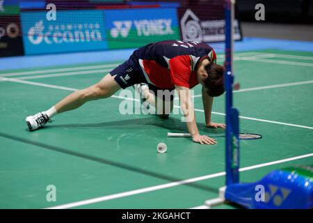 SYDNEY, AUSTRALIEN - NOVEMBER 19: Shi Yu Qi aus China in Aktion während des Halbfinalspiels der Männer im Singles zwischen Naraoka aus Japan und Shi aus China auf der Q Stockfoto