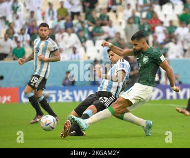 DOHA (KATAR), 11/22/2022 - WELTMEISTERSCHAFT/ARGENTINIEN gegen SAUDI-ARABIEN - Salem Al-Dawsari hat das Tor im Spiel der argentinischen und Saudi-arabischen Mannschaften für die erste Phase der Katar/FIFA Weltmeisterschaft, die am Dienstag (22) im Lusail-Stadion in Doha ausgetragen wurde. Foto von Andre Ricardo/AG. Frame 31119 (Andre Ricardo/AG. Enquadrar/SPP) Kredit: SPP Sport Pressefoto. /Alamy Live News Stockfoto