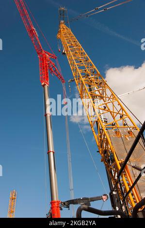 Krane aller Art, Bauma 2022, die weltweit größte Baumaschinenmesse, München, Bayern Stockfoto