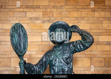 Eine Statue von Alfred Russel Wallace im Naturkundemuseum Stockfoto