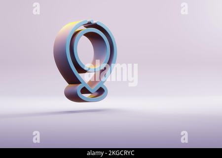 Wunderschöne blaue Symbole auf hellem pinkfarbenen Hintergrund. 3D-Rendering-Abbildung. Hintergrundmuster für Konstruktion. Stockfoto