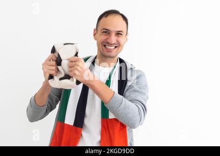 Fan Sport Player feiert im Hintergrund Stockfoto