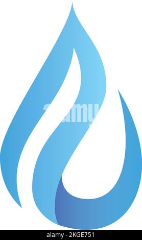 Vektorzeichnung des Emblems für das Wassertropfen-Logo. International weltweit gebrauchsfertiges Symbol für saubere Flüssigkeit. Stockfoto