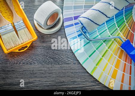 Farbpinsel Rollenfach Farbe pantone Fan Haushaltsband. Stockfoto
