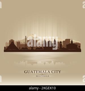 Guatemala City Skyline Vektorsilhouette Illustration Stock Vektor