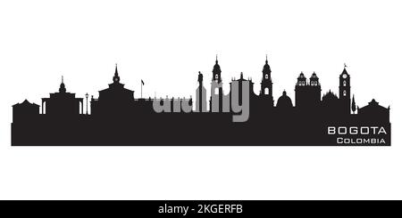 Bogota Colombia City Skyline Detaillierte Vektorsilhouette Stock Vektor