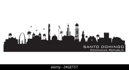 Santo Domingo Dominikanische Republik City Skyline Detaillierte Vektorsilhouette Stock Vektor