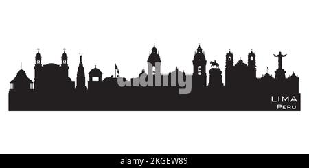 Lima Peru City Skyline Detaillierte Vektorsilhouette Stock Vektor