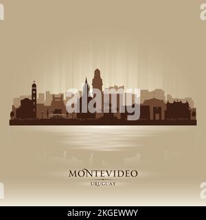 Montevideo Uruguay City Skyline Vektorsilhouette Illustration Stock Vektor