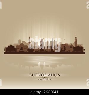 Buenos Aires Argentinien Skyline Vektorsilhouette Illustration Stock Vektor