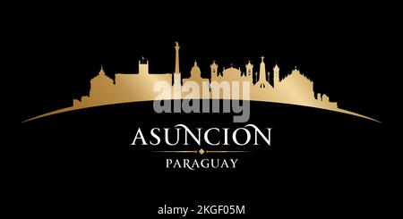 Silhouette der Skyline von Asuncion Paraguay. Vektordarstellung Stock Vektor