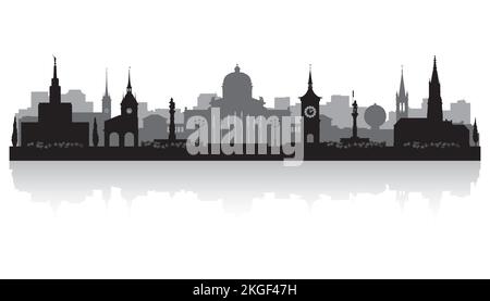 Bern Schweiz City Skyline Vektorsilhouette Illustration Stock Vektor