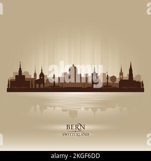 Bern Schweiz City Skyline Vektorsilhouette Illustration Stock Vektor