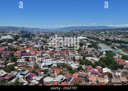 Die Stadt Georgien Tiblisi, eine antike Desin-Stadt. Stockfoto