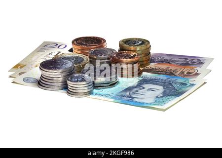 Altes Geld - Münzstapel Stockfoto