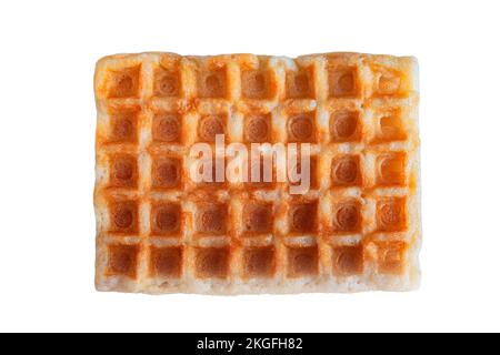 Frische Waffeln isoliert auf weißem Hintergrund. Draufsicht Stockfoto