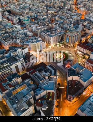 Blick auf den Omonia-Platz in Athen, Griechenland Stockfoto