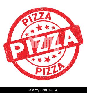 PIZZA Text auf rotem grungy Stempel Zeichen geschrieben. Stockfoto