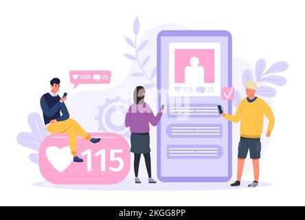 Social-Media-Marketing für Influencer und smm Stock Vektor