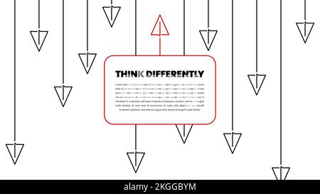 Denken Sie anders. Papierebene mit Textfeld. Vektordarstellung Stock Vektor