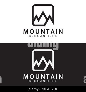 Berg Symbol Logo Template Vector Illustration Design Stock Vektor