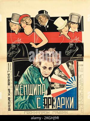 oldtimer-russisches Filmposter - Grigori Borisov (1899-1942) & Nikolai Prusakov (1900-1952) Eine FRAU VOM JAHRMARKT, 1928 Stockfoto