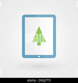 Tafel und Baum. Konzept von Wald, Natur. Vektordarstellung, flaches Design Stock Vektor