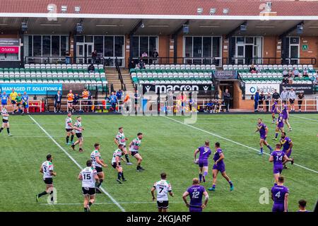 Newcastle UK: 26.. Juni 2022: Newcastle Thunder Rugby-Team spielt im Kingson Park Stockfoto