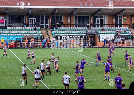 Newcastle UK: 26.. Juni 2022: Newcastle Thunder Rugby-Team spielt im Kingson Park Stockfoto