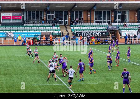 Newcastle UK: 26.. Juni 2022: Newcastle Thunder Rugby-Team spielt im Kingson Park Stockfoto