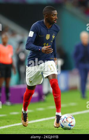 Al-Wakrah, Katar. 22.. November 2022. Fußball: Weltmeisterschaft, Frankreich - Australien, Vorrunde, Gruppe D, Spieltag 1, Al-Janoub-Stadion, Ousmane Dembele von Frankreich. Kredit: Tom Weller/dpa/Alamy Live News Stockfoto