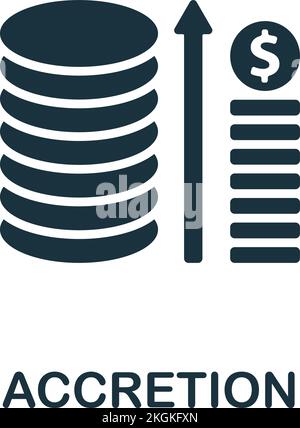 Symbol „Akkretion“. Einfarbiges Simple Stock Market-Symbol für Vorlagen, Webdesign und Infografiken Stock Vektor