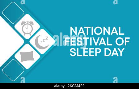 Das Festival of Sleep Day findet jedes Jahr am 3. Januar statt Stock Vektor