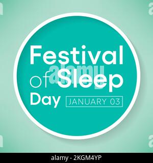 Das Festival of Sleep Day findet jedes Jahr am 3. Januar statt Stock Vektor