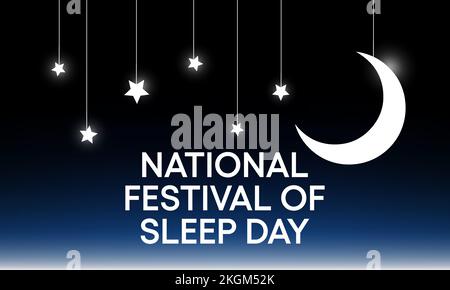 Das Festival of Sleep Day findet jedes Jahr am 3. Januar statt Stock Vektor