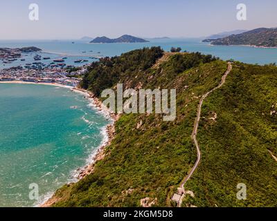 Ein Luftblick auf Cheung Chau, Hongkong Stockfoto