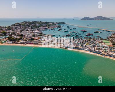 Ein Luftblick auf Cheung Chau, Hongkong Stockfoto