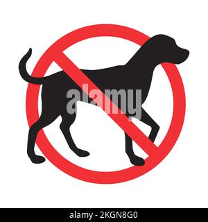 Vektor kein Hund Zeichen auf weißem Hintergrund Stock Vektor