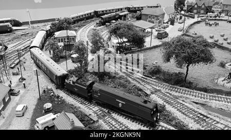 Ein Modell des Winston Churchills Begräbniszugs vom Januar 30. 1965. Stockfoto