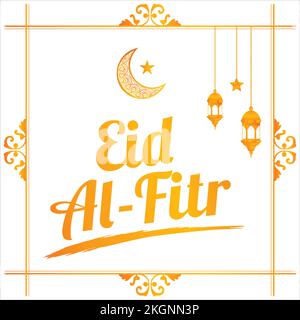 Eid Al-Fitr Golden Text Effect on White background, Muslim Festival Eid Al-Fitr Beautiful Text Effect, Eid Al-Fitr, Golden, White, Elements, Moslem M. Stock Vektor