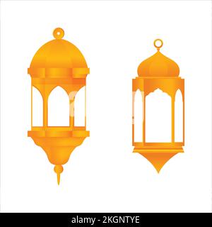Ramadan-Laternen-Illustration mit weißem Hintergrund, islamische Ramadan-Laternen-Design, Ramadan-Laternen-Vektor-Design Stock Vektor