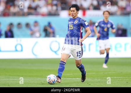 Al-Rayyan, Katar, 23. November 2022. Al-Rayyan, Katar. 23.. November 2022. Daichi Kamada (JPN) Fußball : FIFA-Weltmeisterschaft Katar 2022 Gruppe E Spiel zwischen Deutschland und Japan im Khalifa International Stadium in Al Rayyan, Katar . Kredit: Naoki Morita/AFLO SPORT/Alamy Live News Stockfoto